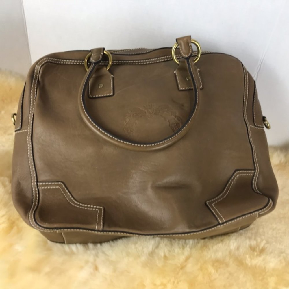 Antonio Milani tan leather Satchel bag